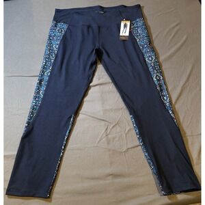 NWT Women's Z by Zobha Elevate Active High‎ Waist Legging Black Iris/Magic Night